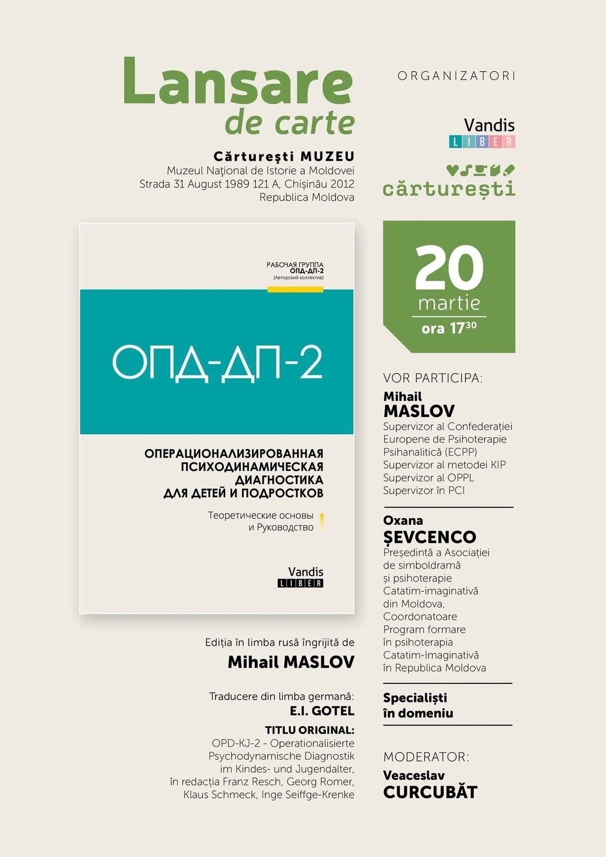 Evenimentul organizat de ASPCIM, dedicat lansării cărții „OPD-2 pentru copii și adolescenți”